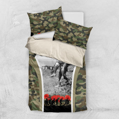 New Zealand and Australia ANZAC Day Bedding Set Koala and Kiwi Bird Soldier Gallipoli Camouflage Style
