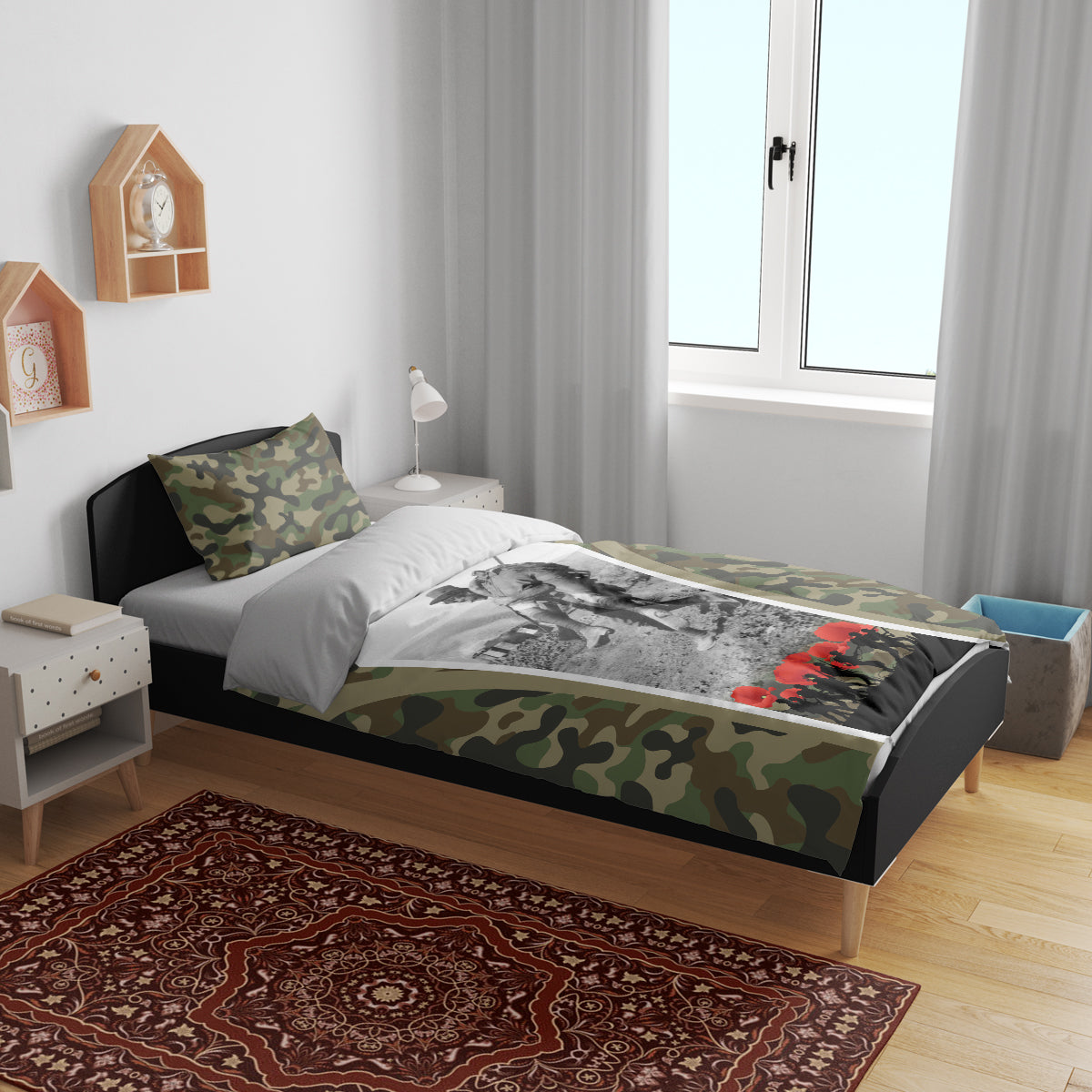 New Zealand and Australia ANZAC Day Bedding Set Koala and Kiwi Bird Soldier Gallipoli Camouflage Style