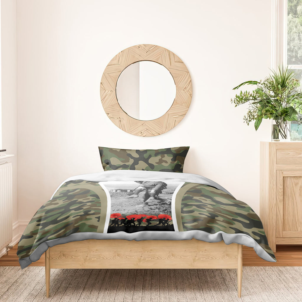New Zealand and Australia ANZAC Day Bedding Set Koala and Kiwi Bird Soldier Gallipoli Camouflage Style