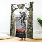 New Zealand and Australia ANZAC Day Blanket Koala and Kiwi Bird Soldier Gallipoli Camouflage Style