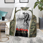 New Zealand and Australia ANZAC Day Blanket Koala and Kiwi Bird Soldier Gallipoli Camouflage Style