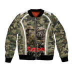 New Zealand and Australia ANZAC Day Bomber Jacket Koala and Kiwi Bird Soldier Gallipoli Camouflage Style