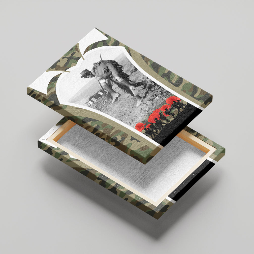 New Zealand and Australia ANZAC Day Canvas Wall Art Koala and Kiwi Bird Soldier Gallipoli Camouflage Style