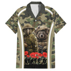 New Zealand and Australia ANZAC Day Hawaiian Shirt Koala and Kiwi Bird Soldier Gallipoli Camouflage Style