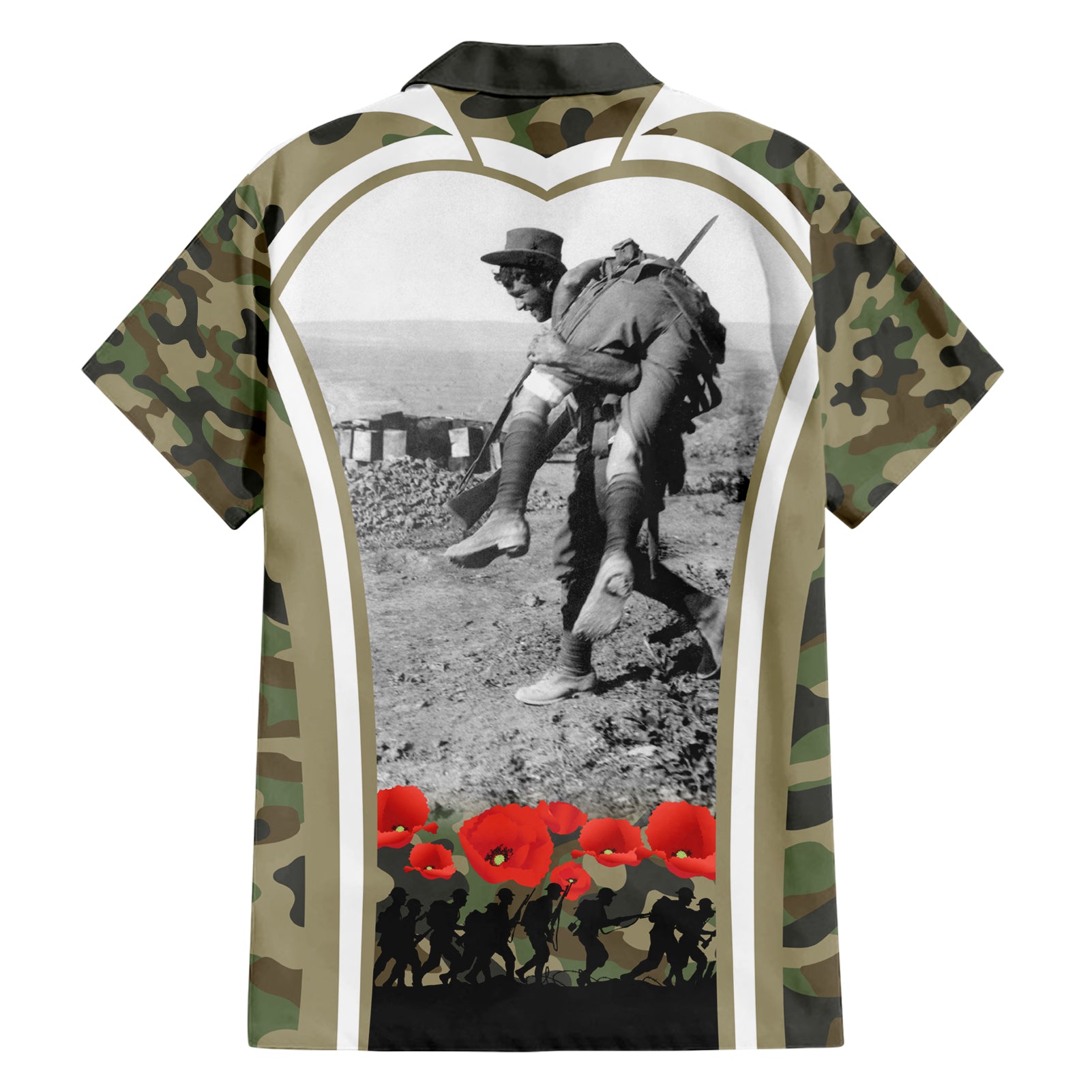 New Zealand and Australia ANZAC Day Hawaiian Shirt Koala and Kiwi Bird Soldier Gallipoli Camouflage Style