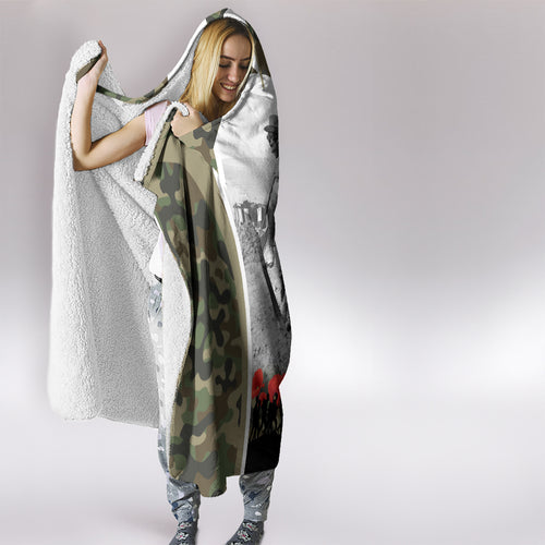 New Zealand and Australia ANZAC Day Hooded Blanket Koala and Kiwi Bird Soldier Gallipoli Camouflage Style