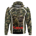 New Zealand and Australia ANZAC Day Hoodie Koala and Kiwi Bird Soldier Gallipoli Camouflage Style