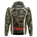 New Zealand and Australia ANZAC Day Hoodie Koala and Kiwi Bird Soldier Gallipoli Camouflage Style