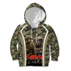 New Zealand and Australia ANZAC Day Kid Hoodie Koala and Kiwi Bird Soldier Gallipoli Camouflage Style