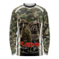 New Zealand and Australia ANZAC Day Long Sleeve Shirt Koala and Kiwi Bird Soldier Gallipoli Camouflage Style