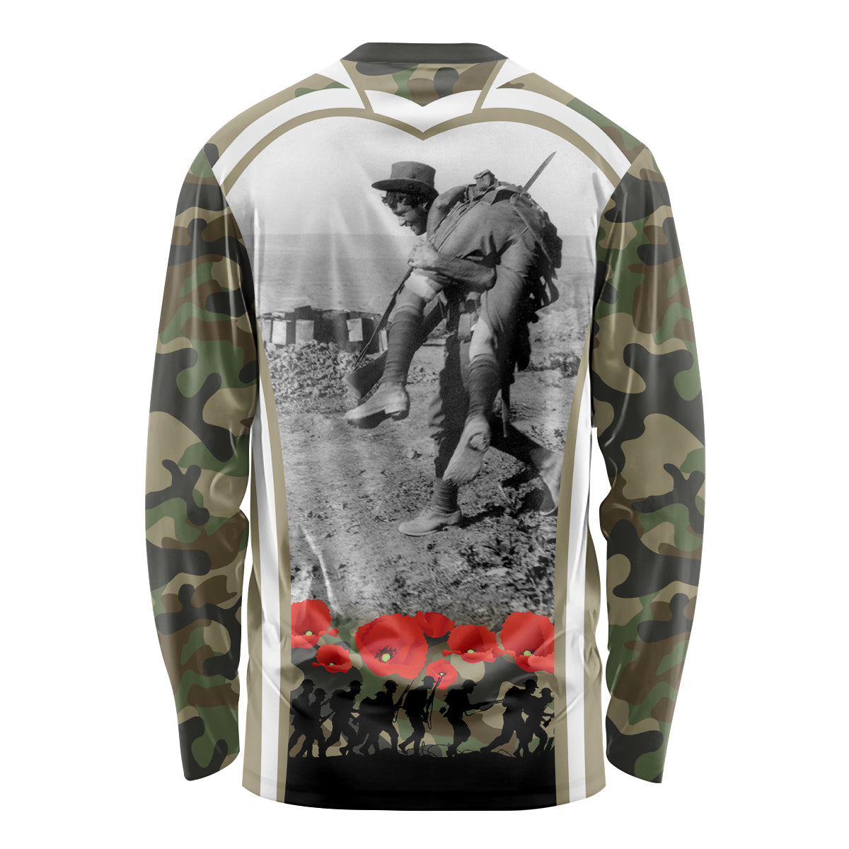 New Zealand and Australia ANZAC Day Long Sleeve Shirt Koala and Kiwi Bird Soldier Gallipoli Camouflage Style