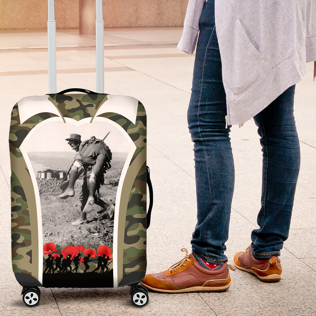 New Zealand and Australia ANZAC Day Luggage Cover Koala and Kiwi Bird Soldier Gallipoli Camouflage Style