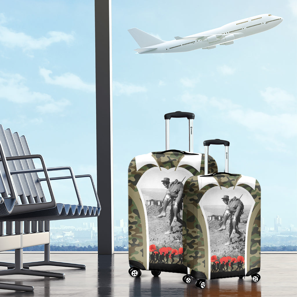 New Zealand and Australia ANZAC Day Luggage Cover Koala and Kiwi Bird Soldier Gallipoli Camouflage Style