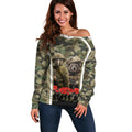 New Zealand and Australia ANZAC Day Off Shoulder Sweater Koala and Kiwi Bird Soldier Gallipoli Camouflage Style