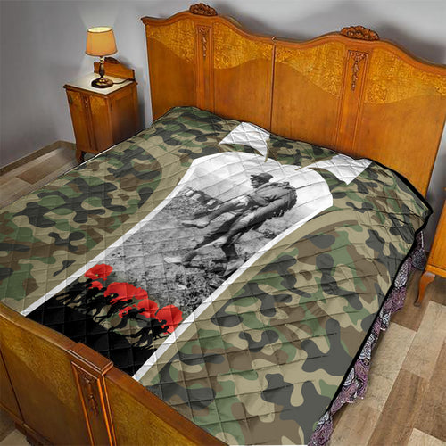 New Zealand and Australia ANZAC Day Quilt Koala and Kiwi Bird Soldier Gallipoli Camouflage Style