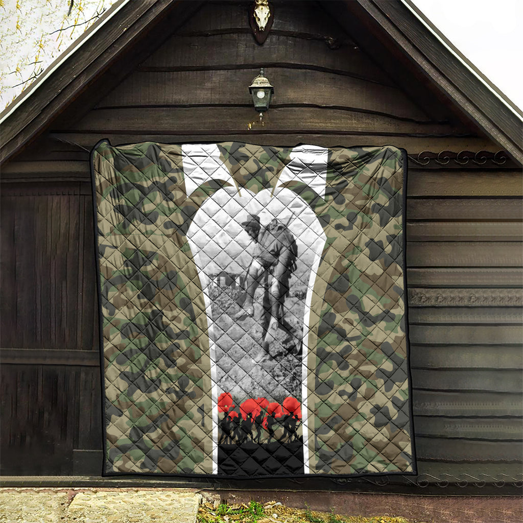 New Zealand and Australia ANZAC Day Quilt Koala and Kiwi Bird Soldier Gallipoli Camouflage Style