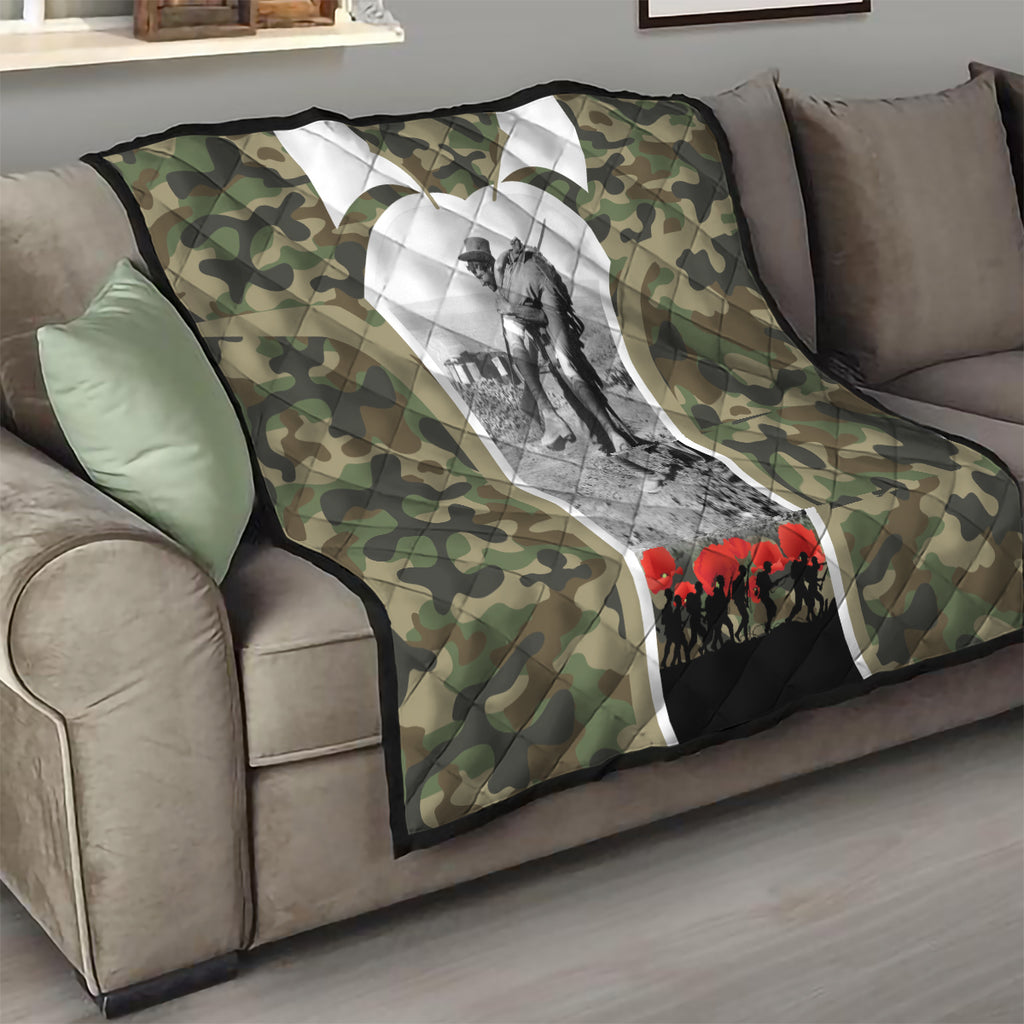 New Zealand and Australia ANZAC Day Quilt Koala and Kiwi Bird Soldier Gallipoli Camouflage Style