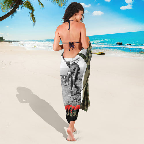 New Zealand and Australia ANZAC Day Sarong Koala and Kiwi Bird Soldier Gallipoli Camouflage Style