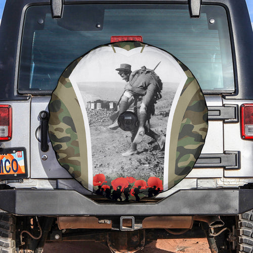 New Zealand and Australia ANZAC Day Spare Tire Cover Koala and Kiwi Bird Soldier Gallipoli Camouflage Style