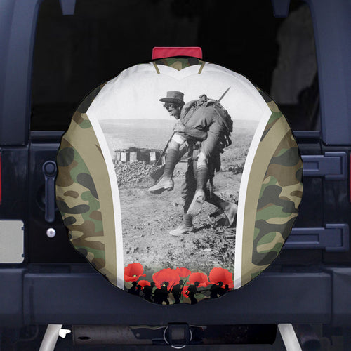 New Zealand and Australia ANZAC Day Spare Tire Cover Koala and Kiwi Bird Soldier Gallipoli Camouflage Style