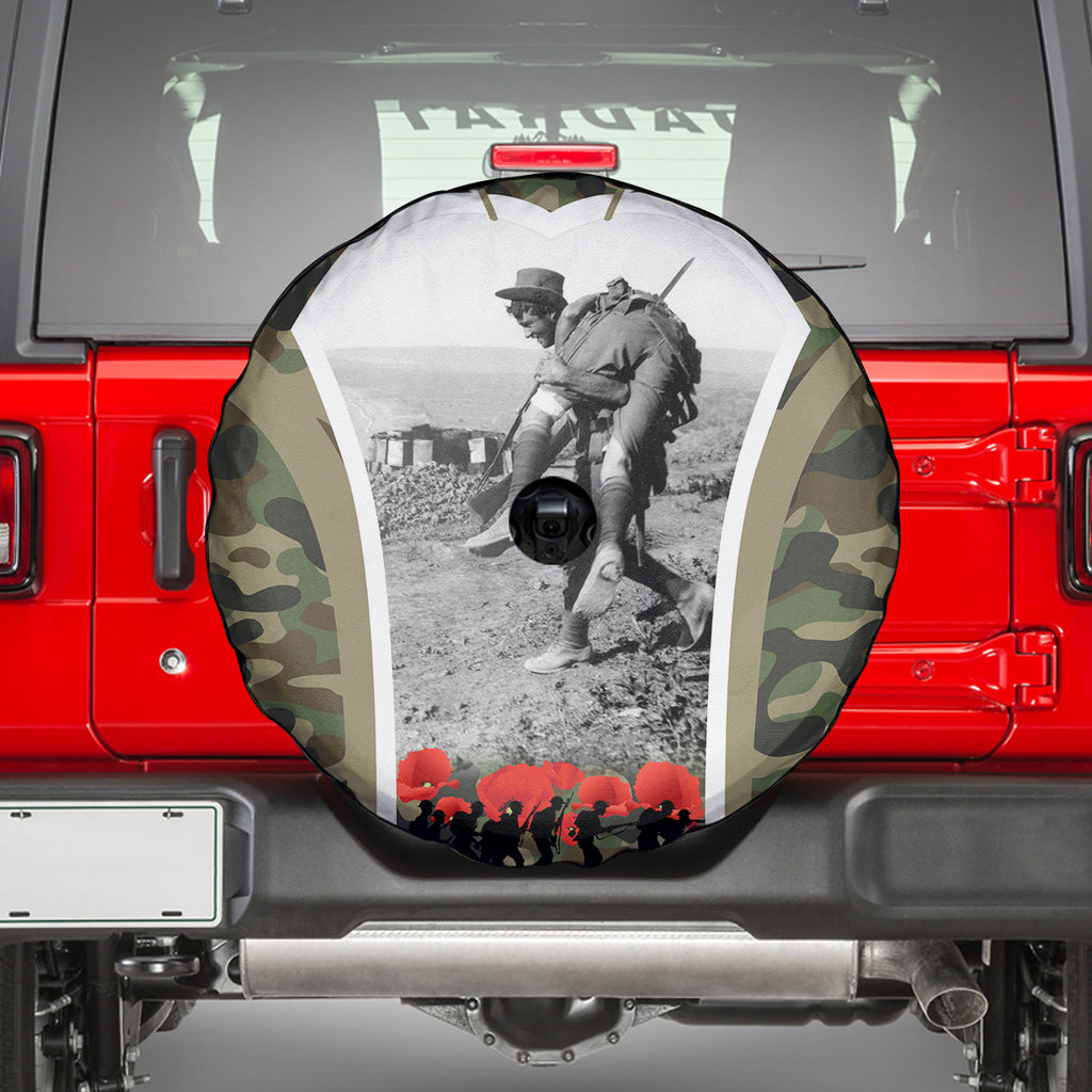 New Zealand and Australia ANZAC Day Spare Tire Cover Koala and Kiwi Bird Soldier Gallipoli Camouflage Style