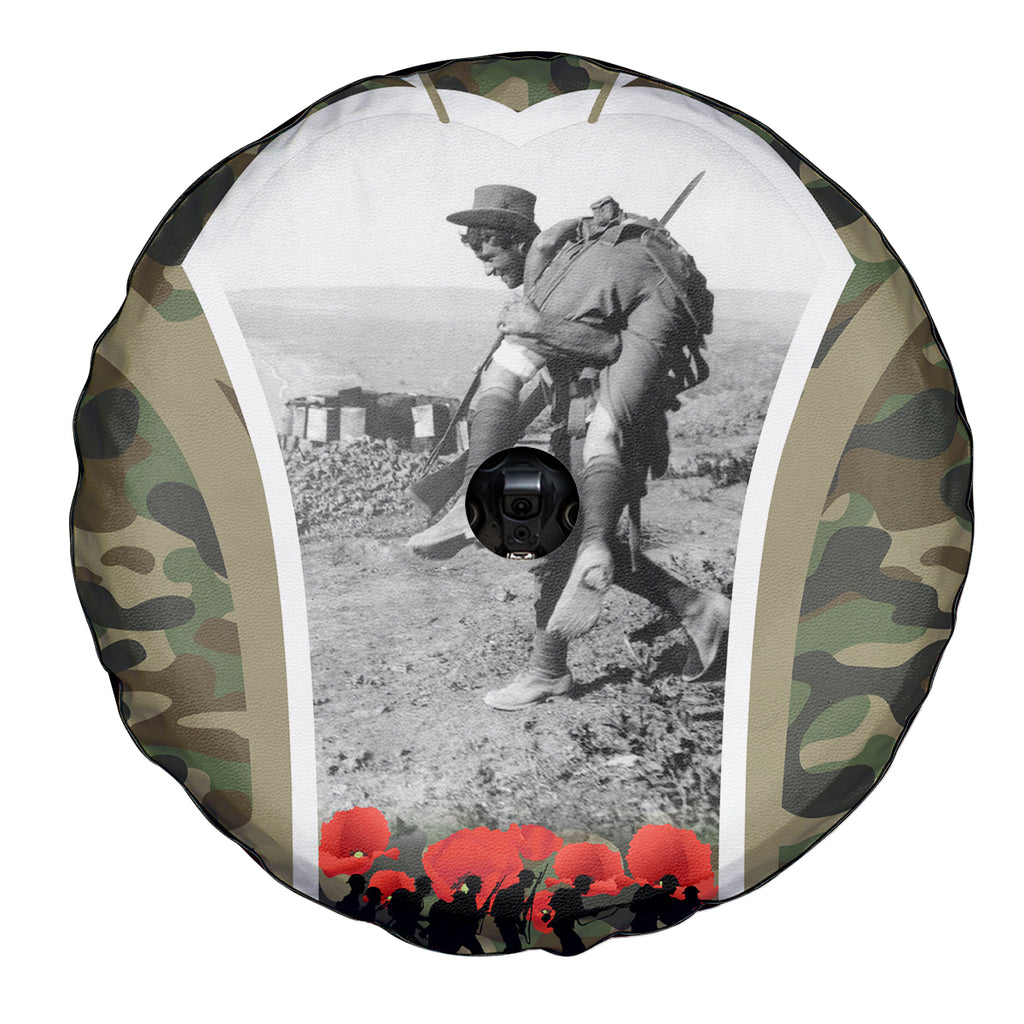 New Zealand and Australia ANZAC Day Spare Tire Cover Koala and Kiwi Bird Soldier Gallipoli Camouflage Style