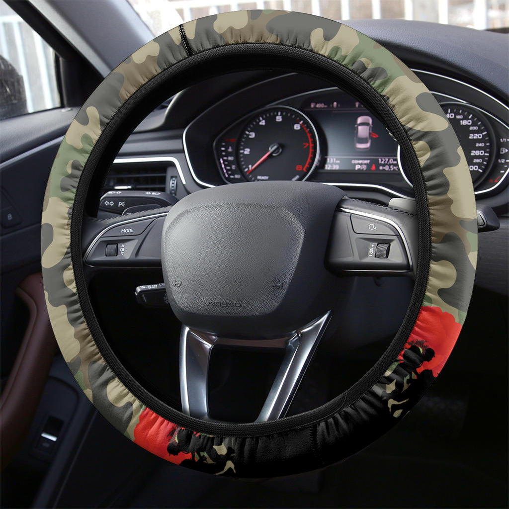 New Zealand and Australia ANZAC Day Steering Wheel Cover Koala and Kiwi Bird Soldier Gallipoli Camouflage Style
