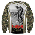 New Zealand and Australia ANZAC Day Sweatshirt Koala and Kiwi Bird Soldier Gallipoli Camouflage Style
