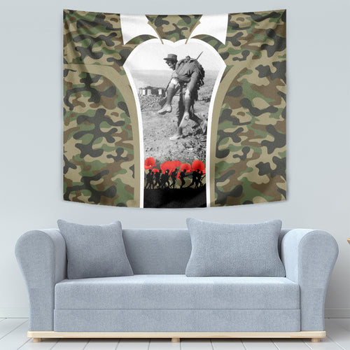 New Zealand and Australia ANZAC Day Tapestry Koala and Kiwi Bird Soldier Gallipoli Camouflage Style
