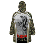 New Zealand and Australia ANZAC Day Wearable Blanket Hoodie Koala and Kiwi Bird Soldier Gallipoli Camouflage Style