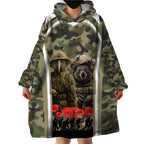 New Zealand and Australia ANZAC Day Wearable Blanket Hoodie Koala and Kiwi Bird Soldier Gallipoli Camouflage Style