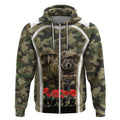 New Zealand and Australia ANZAC Day Zip Hoodie Koala and Kiwi Bird Soldier Gallipoli Camouflage Style