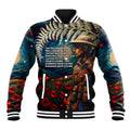 New Zealand Soldier ANZAC Day Baseball Jacket Silver Fern Starry Night Style