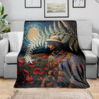 New Zealand Soldier ANZAC Day Blanket Silver Fern Starry Night Style