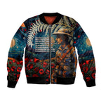 New Zealand Soldier ANZAC Day Bomber Jacket Silver Fern Starry Night Style