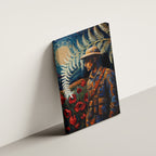New Zealand Soldier ANZAC Day Canvas Wall Art Silver Fern Starry Night Style