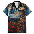 New Zealand Soldier ANZAC Day Hawaiian Shirt Silver Fern Starry Night Style