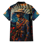New Zealand Soldier ANZAC Day Hawaiian Shirt Silver Fern Starry Night Style