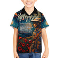 New Zealand Soldier ANZAC Day Kid Hawaiian Shirt Silver Fern Starry Night Style