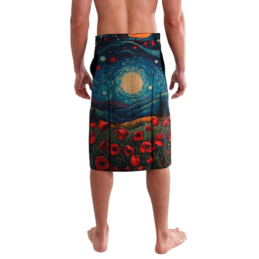 New Zealand Soldier ANZAC Day Lavalava Silver Fern Starry Night Style