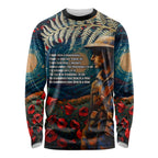 New Zealand Soldier ANZAC Day Long Sleeve Shirt Silver Fern Starry Night Style