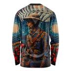 New Zealand Soldier ANZAC Day Long Sleeve Shirt Silver Fern Starry Night Style