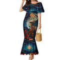 New Zealand Soldier ANZAC Day Mermaid Dress Silver Fern Starry Night Style