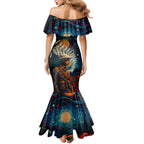 New Zealand Soldier ANZAC Day Mermaid Dress Silver Fern Starry Night Style