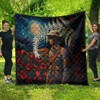 New Zealand Soldier ANZAC Day Quilt Silver Fern Starry Night Style