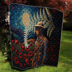 New Zealand Soldier ANZAC Day Quilt Silver Fern Starry Night Style