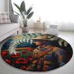 New Zealand Soldier ANZAC Day Round Carpet Silver Fern Starry Night Style