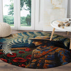 New Zealand Soldier ANZAC Day Round Carpet Silver Fern Starry Night Style