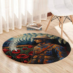 New Zealand Soldier ANZAC Day Round Carpet Silver Fern Starry Night Style