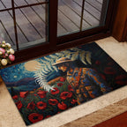 New Zealand Soldier ANZAC Day Rubber Doormat Silver Fern Starry Night Style